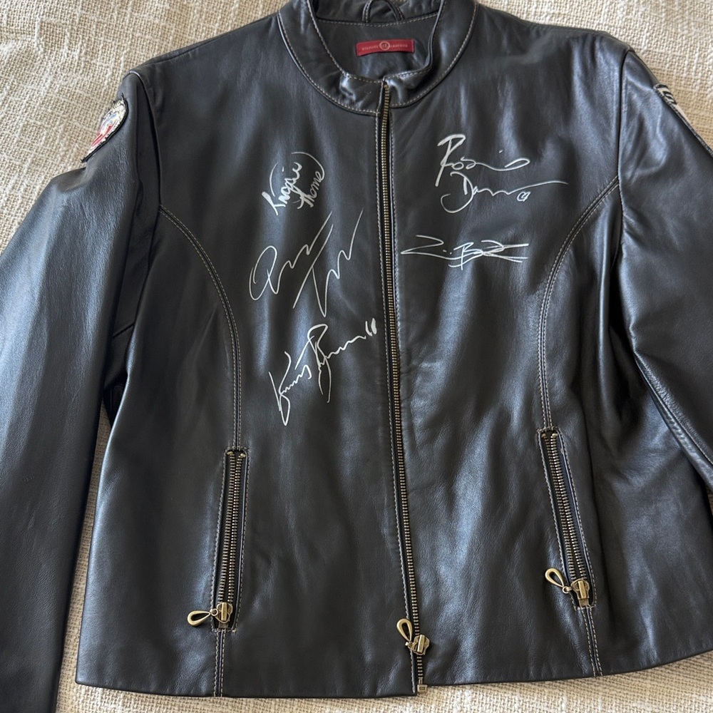 Leather stuntwomen jacket - autographed during Quentin Tarantino Death Proof.